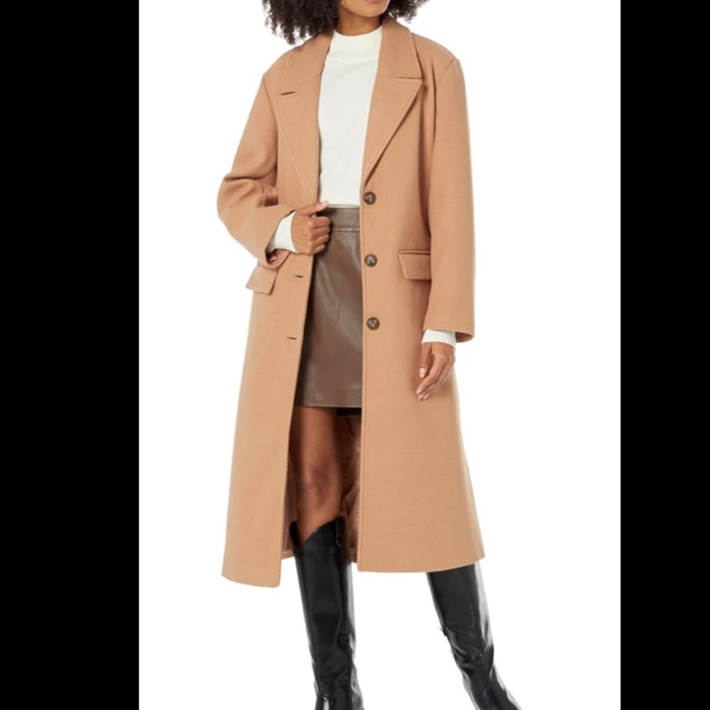 The Drop camel tan long winter coat size large